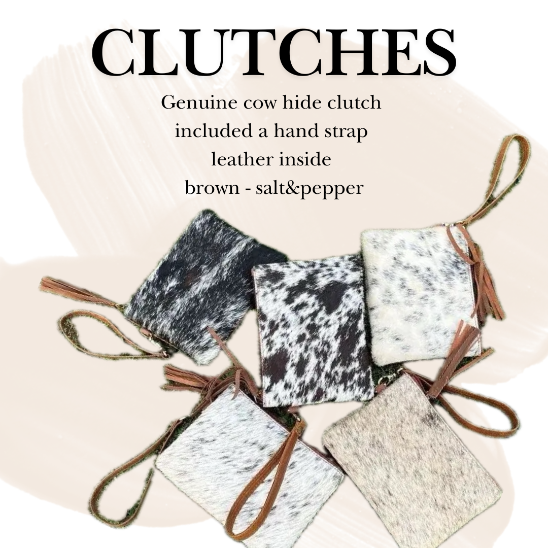 Cowhide clutch