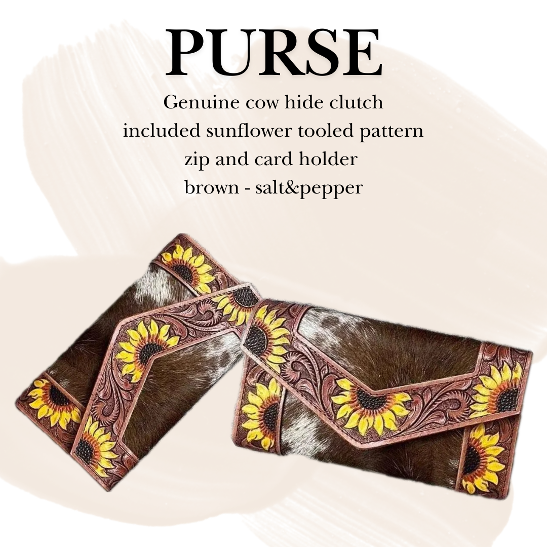 Cowhide purse