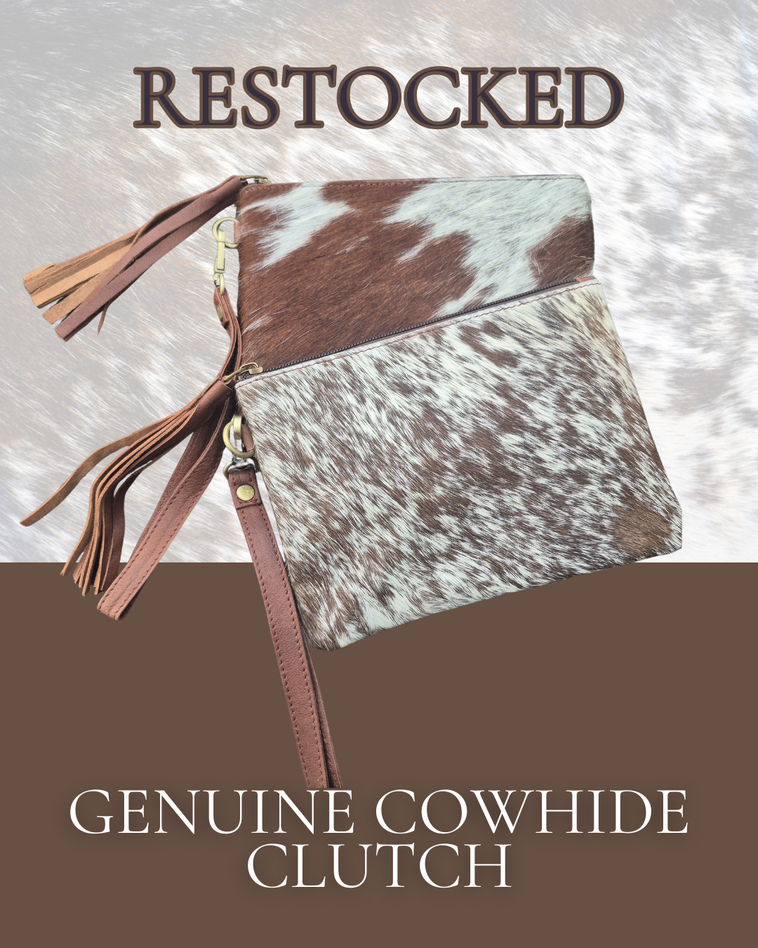 Cowhide clutch