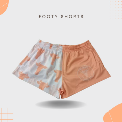 "Peach" Footy Shorts