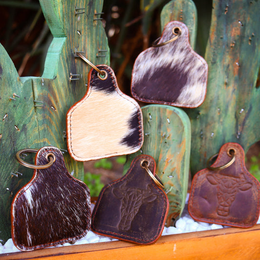 Cow hide key chain